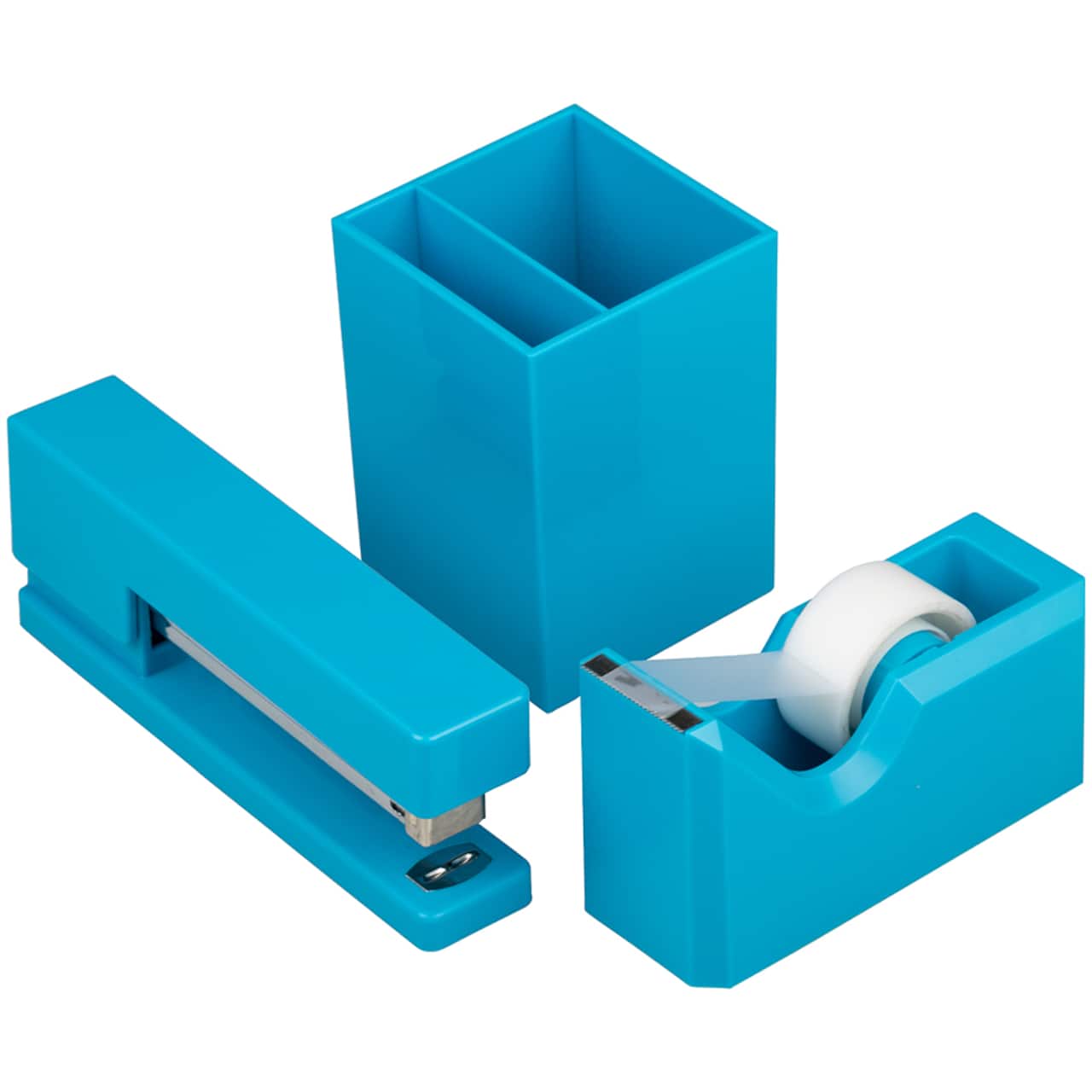 JAM Paper Stapler, Tape Dispenser & Pen Holder Trio Kit